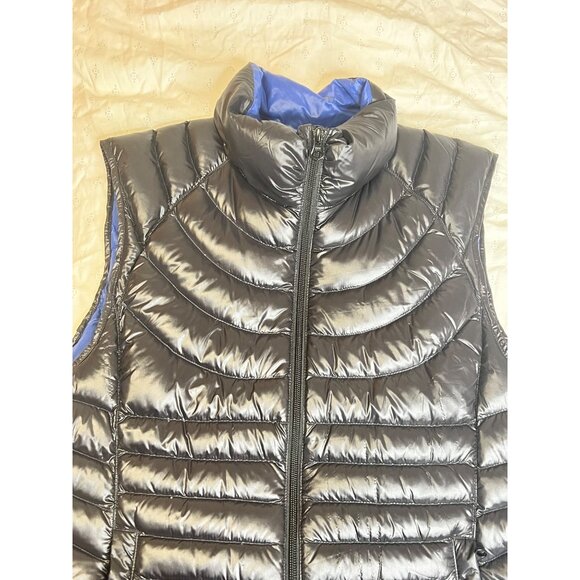 Bernardo Goose Down Puffer Vest L Black Nylon Outerwear Lightweight Warm Womens - Picture 6 of 13